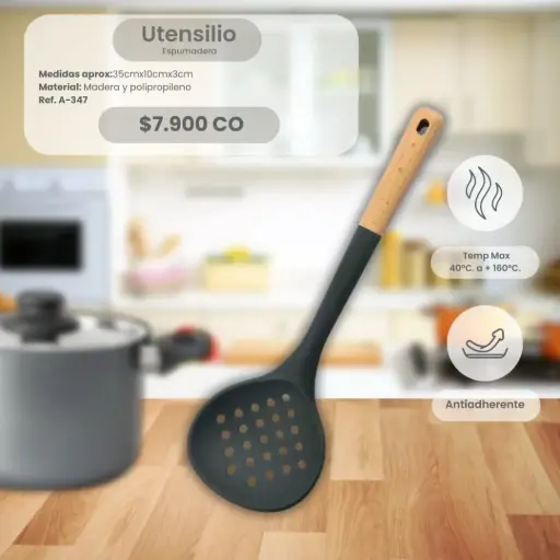 [A-347] ESPUMADERA MADERA NYLON