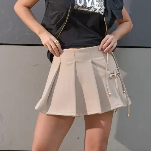 [4253918] FALDA SHORT TAUPE TS CAMEL