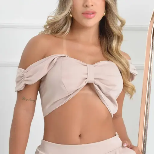 [8037] BLUSA MOÑO CAQUI TM CAQUI