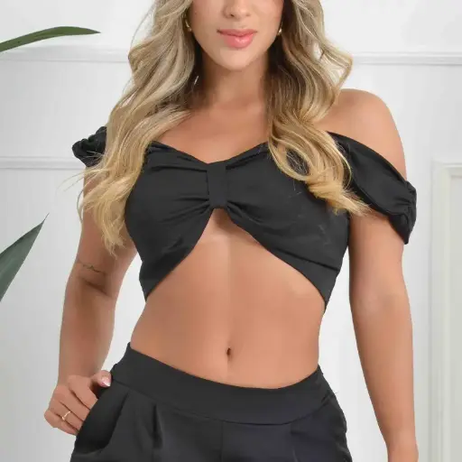 [8037] BLUSA MOÑO NEGRA TS NEGRO